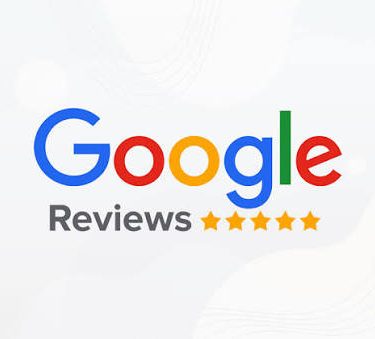 Google Reviews logo featuring five stars, emphasising customer feedback.